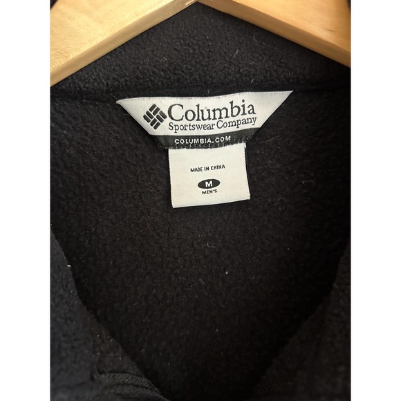 Columbia Black Fleece Vest Men’s Medium / Women’s Large Mock Neck Full Zip - Picture 4 of 6